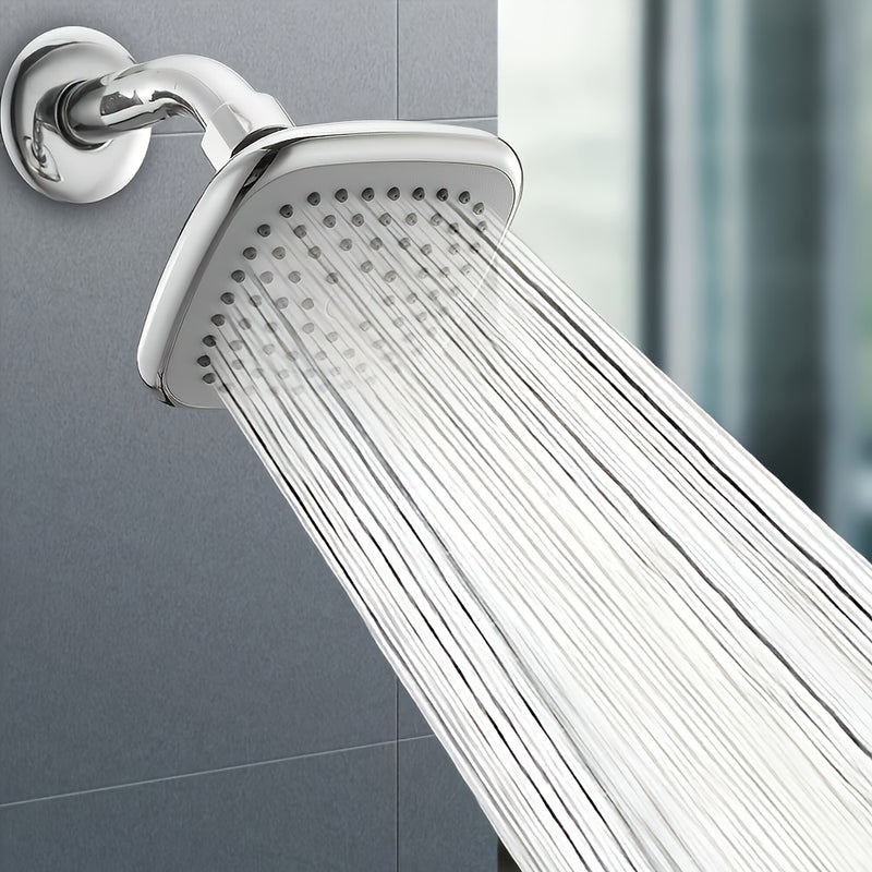 Rociador de Alta Presión - Cabezal de Ducha Resistente con Fuerte Flujo de Agua, Instalación Rápida y Fácil, Ideal para Baños Modernos - Perfecto para Familias y Parejas, Acabado Metálico Elegante, Cuerpo de Plástico Duradero