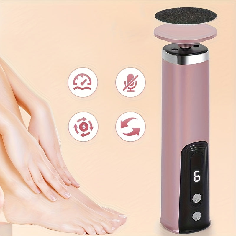 2025 Nuevo Lijador Eléctrico de Pies, Control con Un Botón para Eliminar Callosidades y Grietas Beige Claro, Recargable con Almohadillas Reemplazables, Kit de Pedicura para Grietas en Talones de Hombres y Mujeres