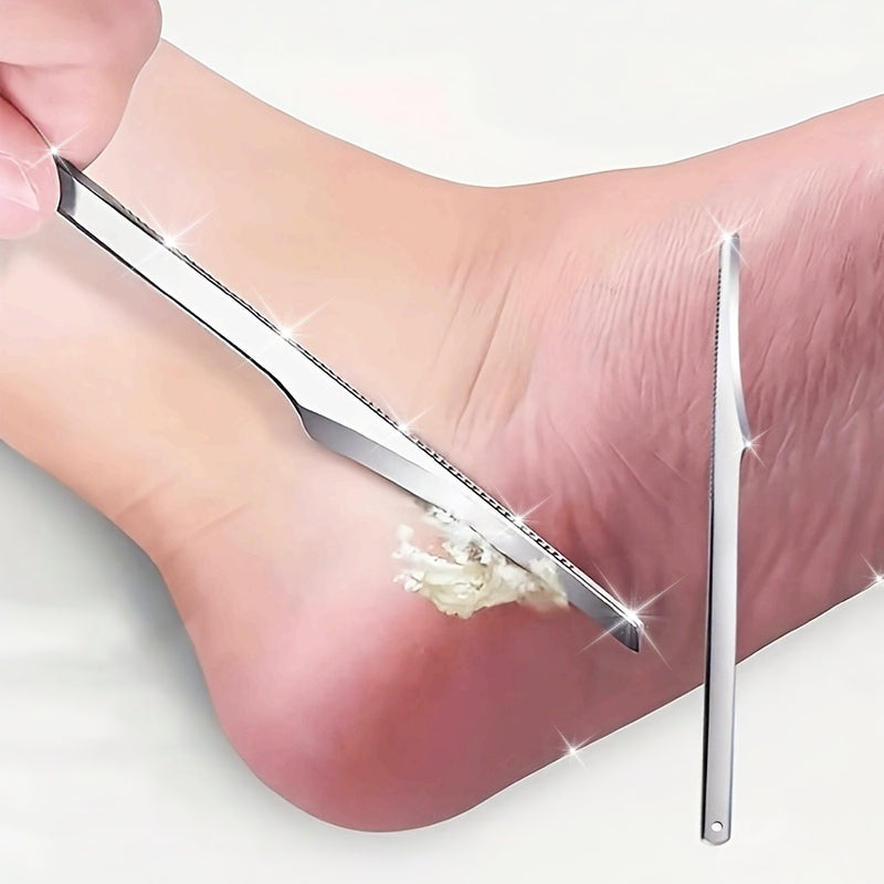1pc Removedor de callos para pies, Lima de pies de acero inoxidable, Herramienta de pedicura sin parabenos, Exfoliación manual para piel muerta y callos, No requiere batería, Accesorio para el cuidado de los pies en casa