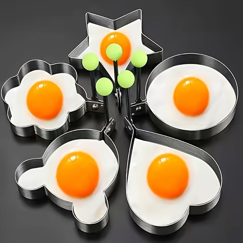 Fritadora de Huevos en Forma de Corazón de Acero Inoxidable - Resistente al Óxido, Molde para Huevos Escalfados y Fritos No Eléctrico para Restaurantes y Hoteles