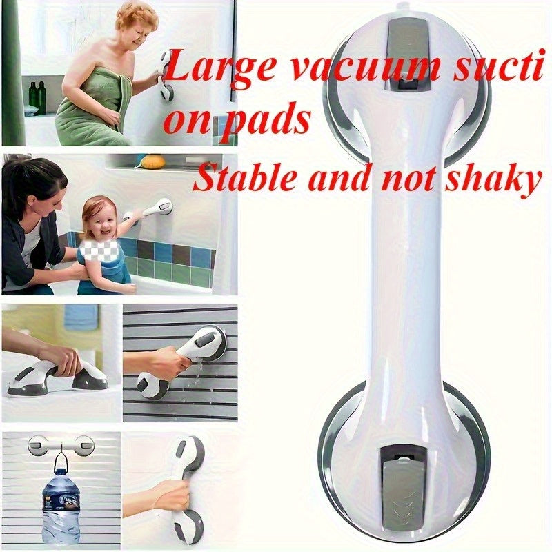 Manija de ducha de seguridad antideslizante con mejoras de succión mejorada, diseño duradero de plástico, no requiere batería ni energía, adecuado para azulejos, vidrio y superficies duras, asistencia de equilibrio, accesorios de baño.