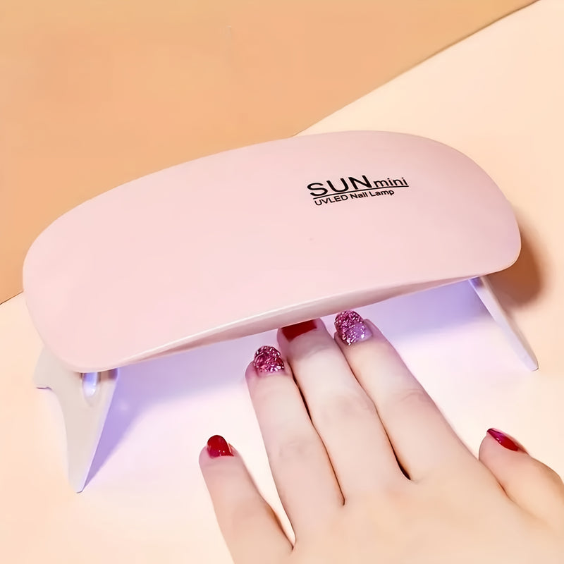 1 pieza de luz de secado de uñas portátil SUNmini - Lámpara de uñas LED de secado rápido con brillo púrpura, diseño compacto alimentado por USB para viajes, principiantes y uso doméstico, plástico hipoalergénico, luz de secado de uñas, cuidado de uñas pa