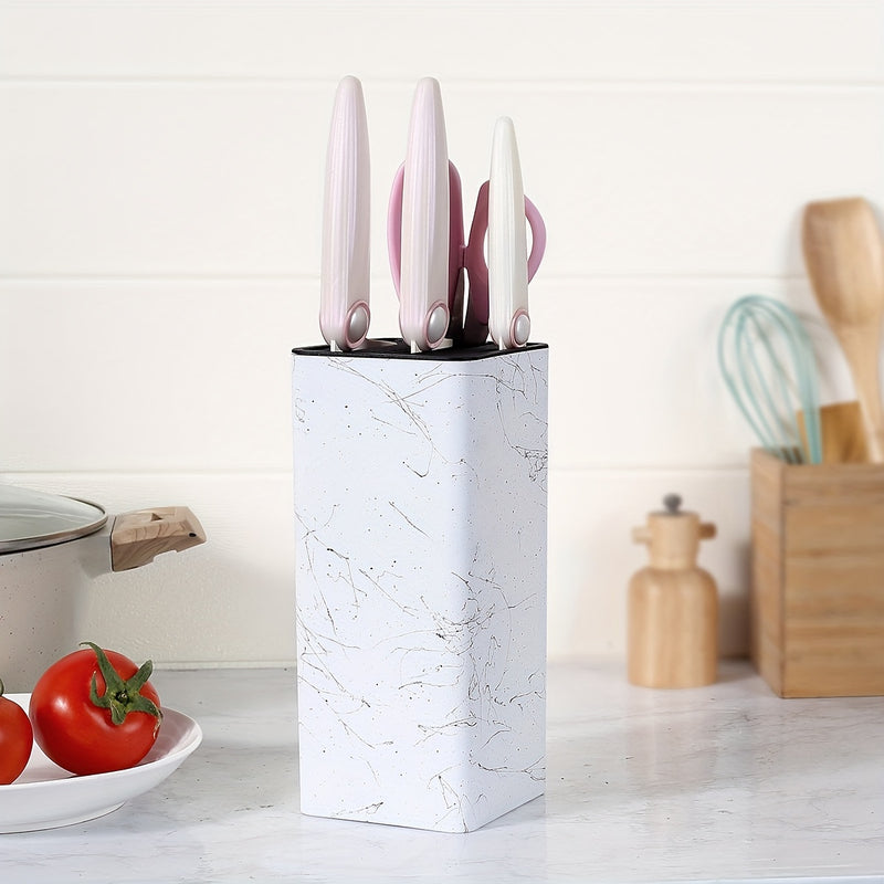 Bloque de Cuchillos Versátil - Diseño Fácil de Limpiar y Ajustable con Ranuras Desmontables para Diversas Hojas, Organizador de Cocina de Plástico Duradero