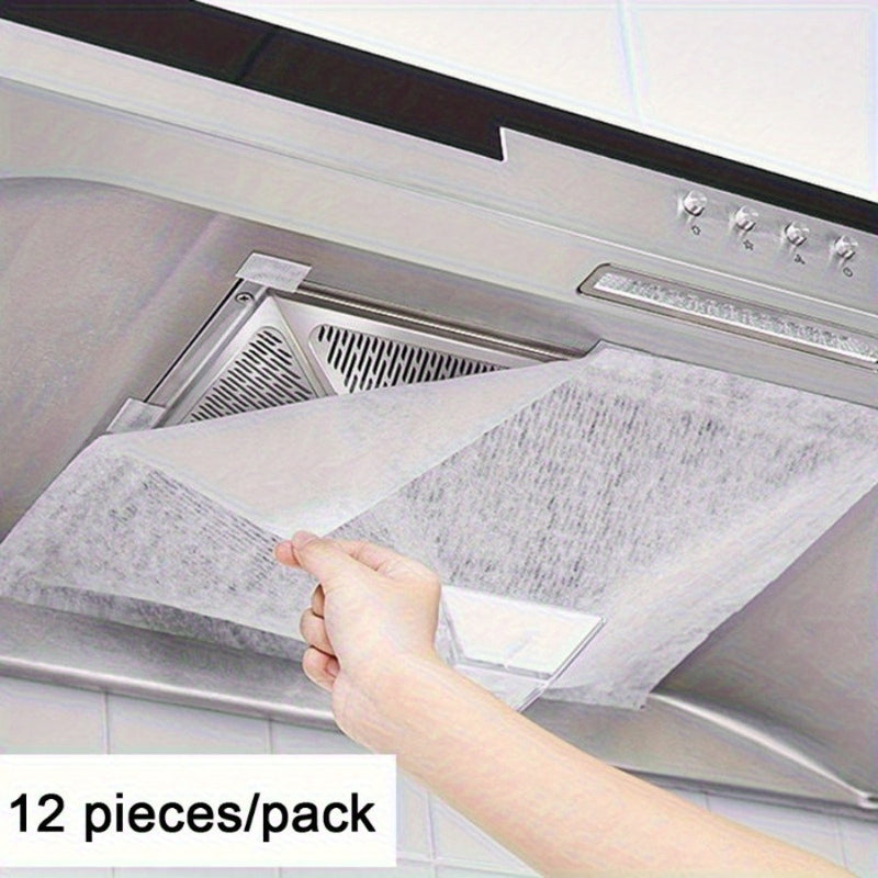 12 o 24 piezas de Películas Absorbentes Desechables - Filtros Antigrasa para Campana, Papel Absorbente para Extractor de Cocina, Limpieza Fácil, Compatible con Microondas/Hornos (12/24 Hojas), Protectores para Placa de Cocina, Material Resistente al Acei