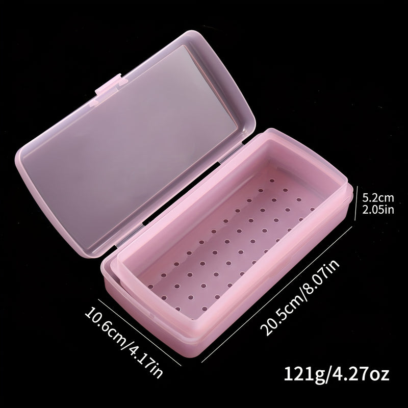 Caja de esterilización rápida de 5 minutos para técnicos de uñas - Organizador de herramientas de manicura de plástico de doble capa portátil con solución de limpieza, sin olores para uso en salones y hogares, esenciales para técnicos de uñas, diseño ele
