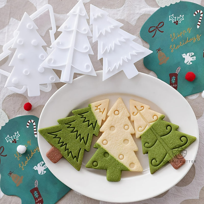 Molde de galletas de árbol de Navidad estilo nórdico - Herramienta de repostería DIY de plástico para galletas caseras, perfecta para Navidad, Acción de Gracias, Día de San Valentín y Día de la Madre, esenciales para la repostería festiva | Moldes decora