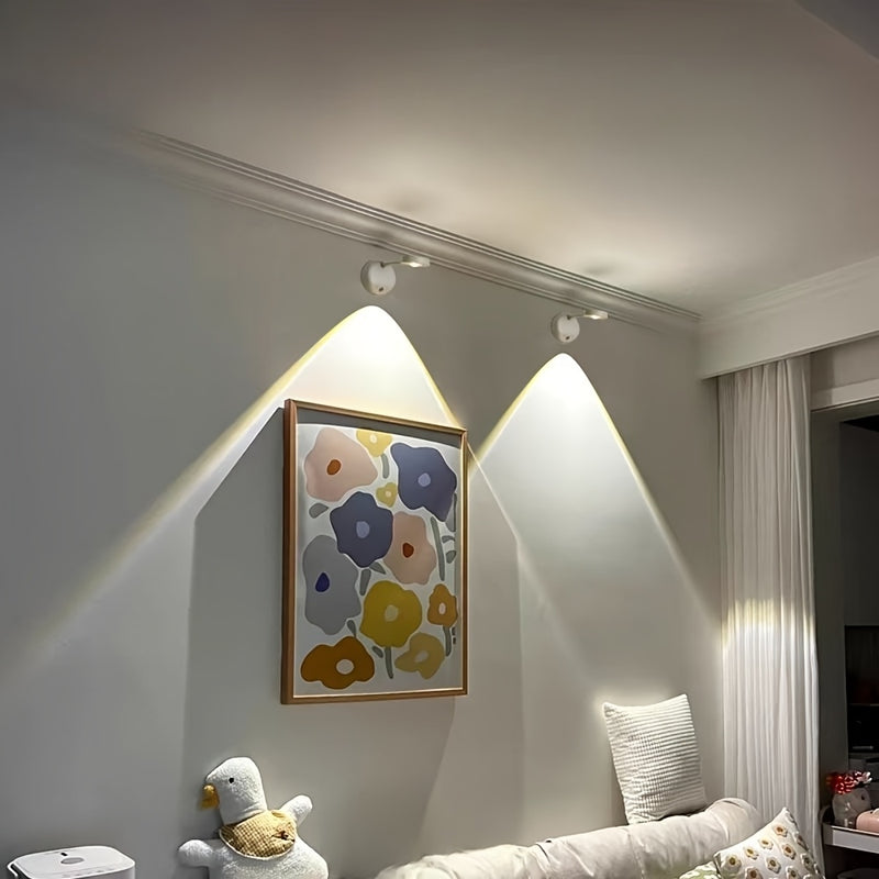 Iluminación de escaleras de alta luminosidad, luz automática con sensor de movimiento, lámpara de pared recargable USB, luz nocturna inalámbrica, ideal para escaleras y pasillos