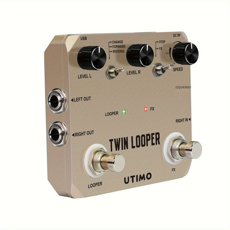 Pedal de Efectos para Guitarra Eléctrica Twin Looper con 11 Estilos y Grabación de hasta 10 Minutos
