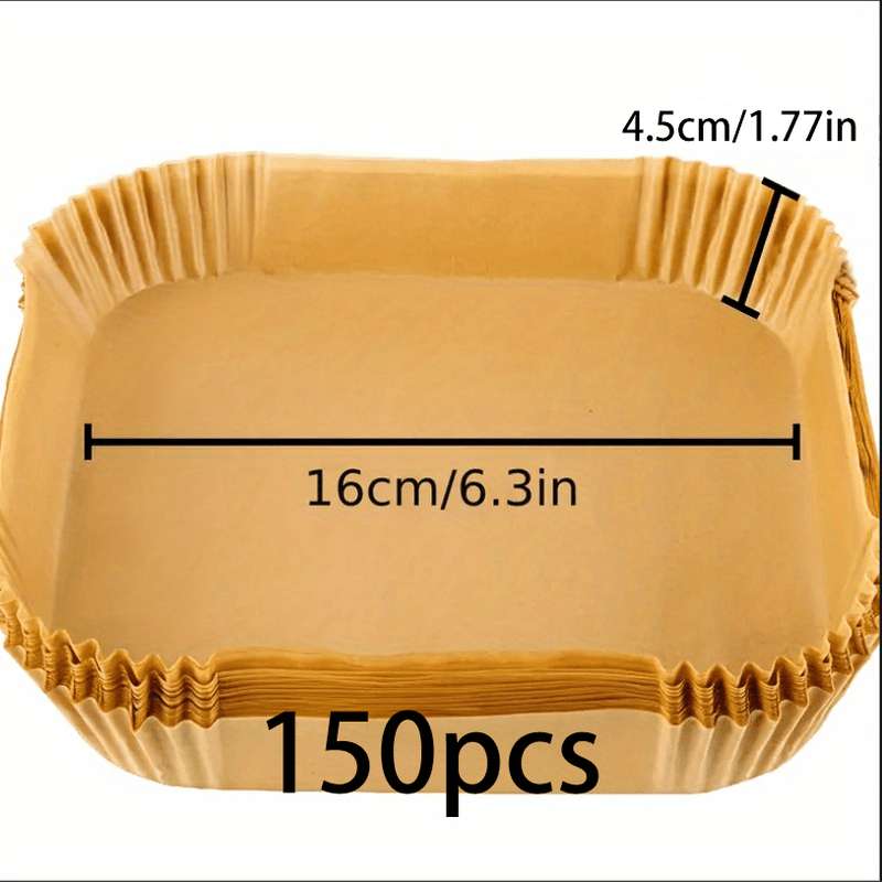 Forro de Papel Desechable para Freidora de Aire Cuadrado, 50pcs-200pcs, Papel de Silicona para Hornear, Papel de Pergamino Antiadherente, A Prueba de Fugas, Bandeja de Papel Especial para Freidora de Aire, A Prueba de Aceite y Agua, Hogar, Grado Alimenti