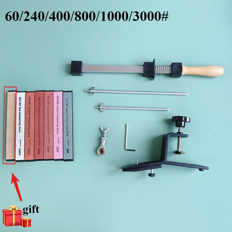 Afilar cuchillos con ángulo fijo profesional - Aleación de aluminio negro, sistema de afilado para cuchillos rectos y dentados, base antideslizante, operación manual, herramienta de cocina para afilar