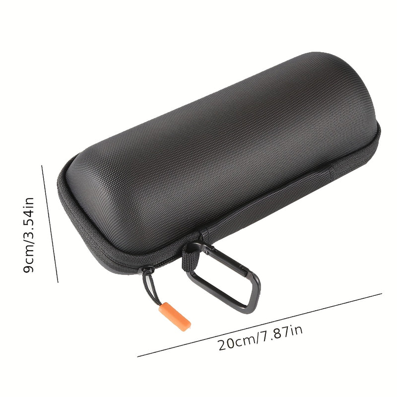Estuche para altavoz Flip 3/4/5/6, resistente al agua, de EVA, portátil, con cierre de cremallera seguro y asa, imitación cuero, fácil de limpiar, negro (solo estuche)