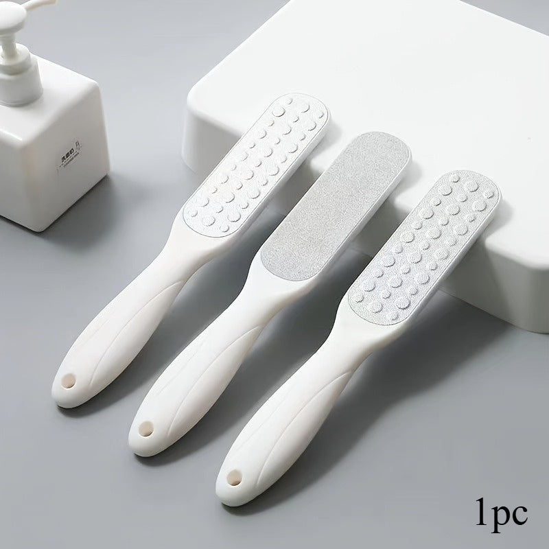 1pc Limpiador de Acero Inoxidable Doble Cara & Lima para Pies - Herramienta Exfoliante Ergonómica para Eliminar Piel Muerta, Talones y Dedos - Cuidado Manual para Pies Suaves (Sin Batería), Superficie Texturizada, Diseño Compacto, Construcción Robusta, I