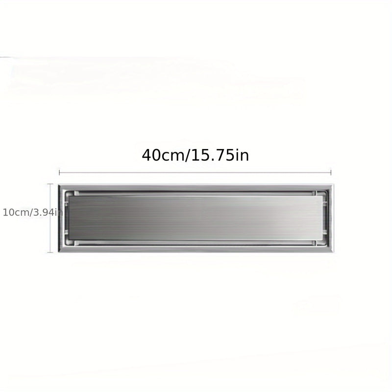 Desagüe de piso de acero inoxidable invisible - Resiste olores, desagüe rectangular de ducha con superficie lisa, ideal para suelos de baño y ducha, desagüe de ducha, accesorio de baño moderno, característica duradera de baño.