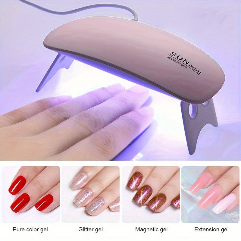 1 lámpara de uñas LED mini - Adecuada para esmalte de uñas de gel, dispositivo de manicura alimentado por micro USB - Diseño portátil y compacto, esencial para salones de uñas, hogares y dormitorios, lámpara de uñas