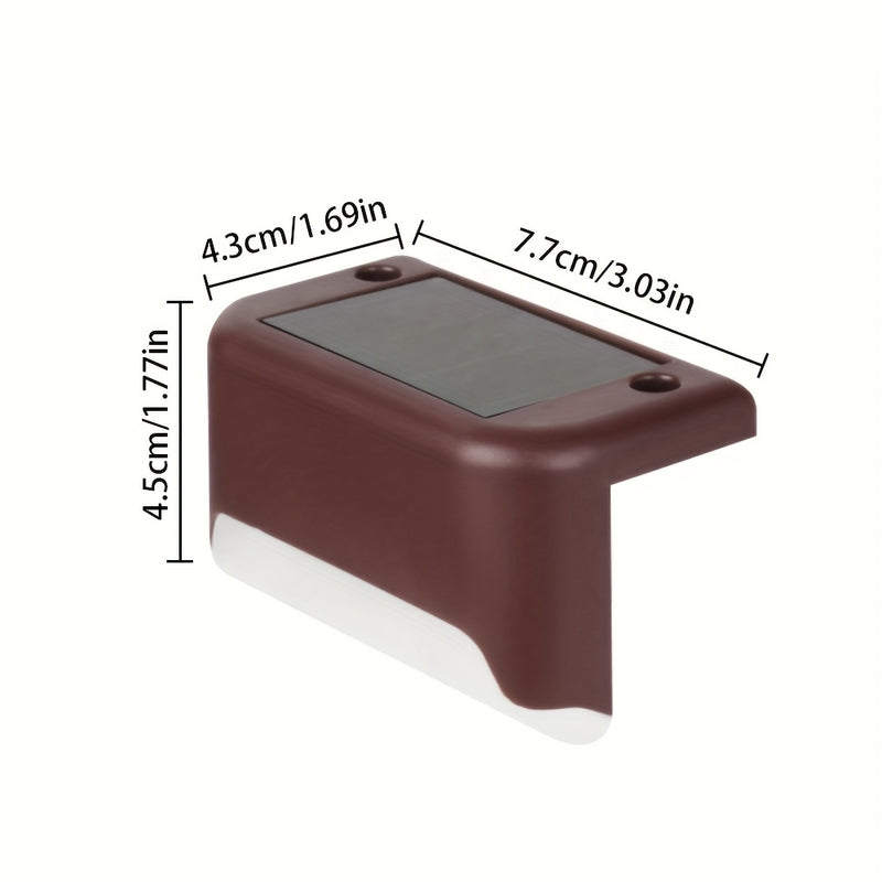 12pcs Luces Solares de Esquina para Exteriores, Encendido/Apagado Automático y Resistentes al Clima, Luces Plásticas para Barandillas de Escaleras sin Necesidad de Cableado, Iluminación Solar para Caminos, Moderna e Eficiente en Energía, Seguridad para C