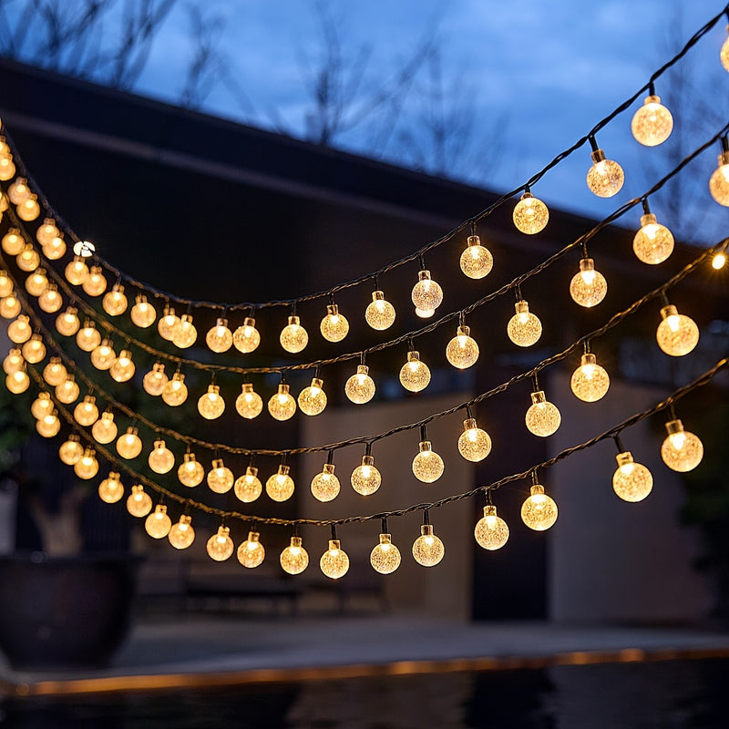 Luz solar de burbujas, 14 metros con 80 luces