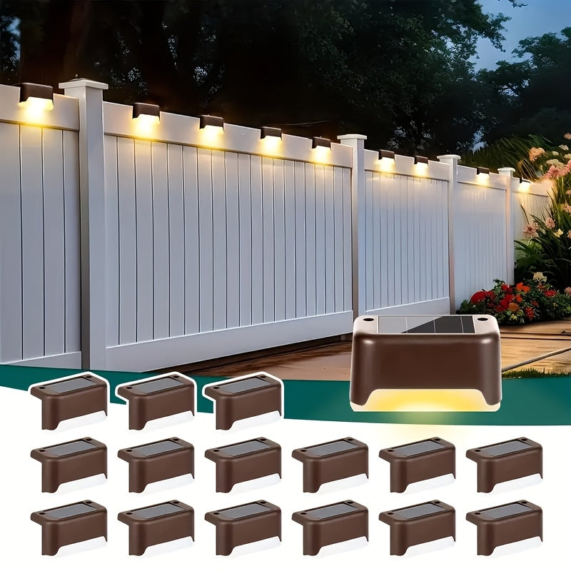 10 luces solares LED para jardín, iluminación exterior para caminos con accesorios de instalación, luces para cercas desmontables semiempotradas, ideal para jardín, escaleras, entrada, patio y paisajismo | Luces LED modernas | Batería de níquel, luces pa