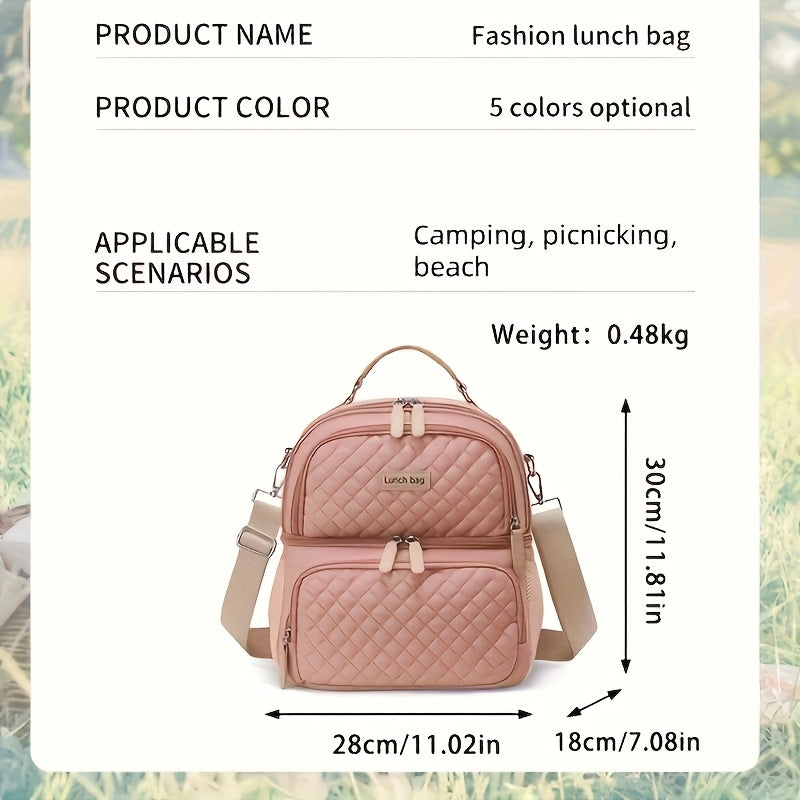 New Bolsa Térmica para Almuerzo, Gran Capacidad y Estilo Multifuncional, Ideal para Uso Exterior, Viajes Diarios y Largos Recorridos, No Contacto con Alimentos