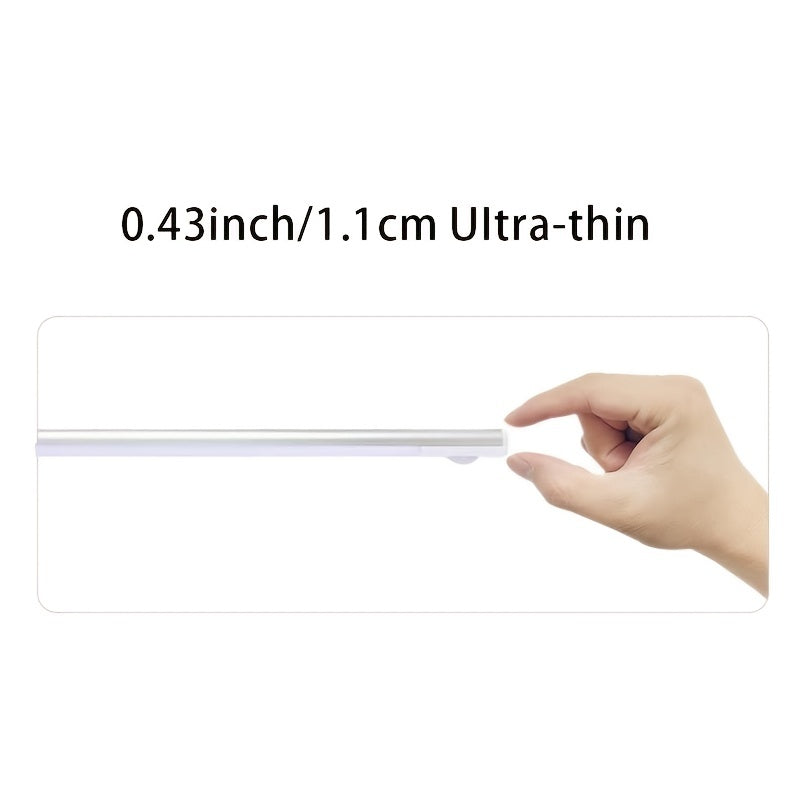 1pc Luz Nocturna LED Ultrafina con Sensor de Movimiento, Recargable por USB para Armario, Brillo Ajustable, Diseño Metálico Moderno, Iluminación de Pared para Cocinas y Dormitorios, Luces LED para Dormitorio