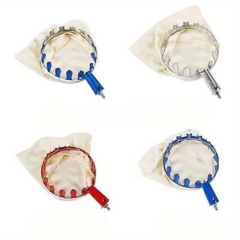 1pieza Herramienta de recolección de frutas - Mango ergonómico de largo alcance con bolsa roja para manzanas, caquis, ciruelas y más - Dispositivo manual portátil para recolección de frutas para huertos y jardines caseros, herramienta de recolección de f