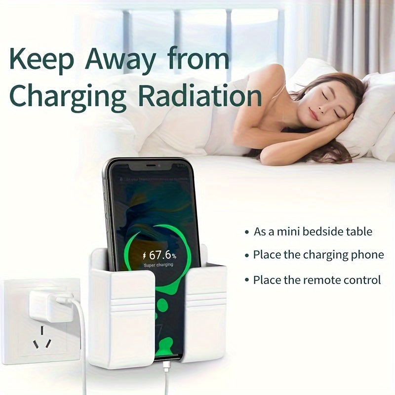 Organizador Versátil de Pared para Teléfonos, Controles Remotos y Cargadores - Instalación Sin Taladro, Perfecto para Dormitorio, Baño, Oficina, Estantes