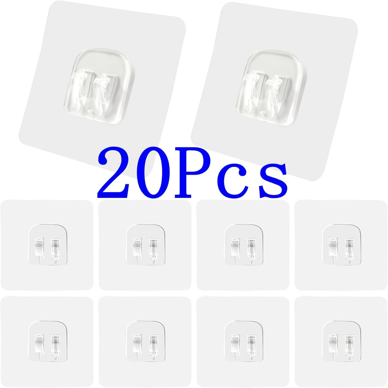 1, 5, 10 o 20 ganchos resistentes para pared, ganchos autoadhesivos transparentes, impermeables y removibles, para organizar la cocina, dormitorio, baño, oficina o escritorio