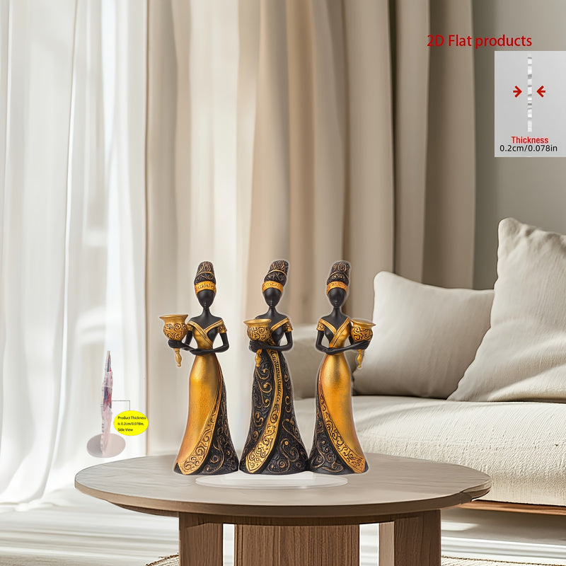 2D Plano, 2D Acrílico Plano, 1 Pieza Mujer Africana Estilo Bohemio. Decoración de Mesa 2D Plana, Ideal para Hogar, Oficina o Café - Tema Cultural Versátil Perfecto como Regalo Festivo para 11 Celebraciones