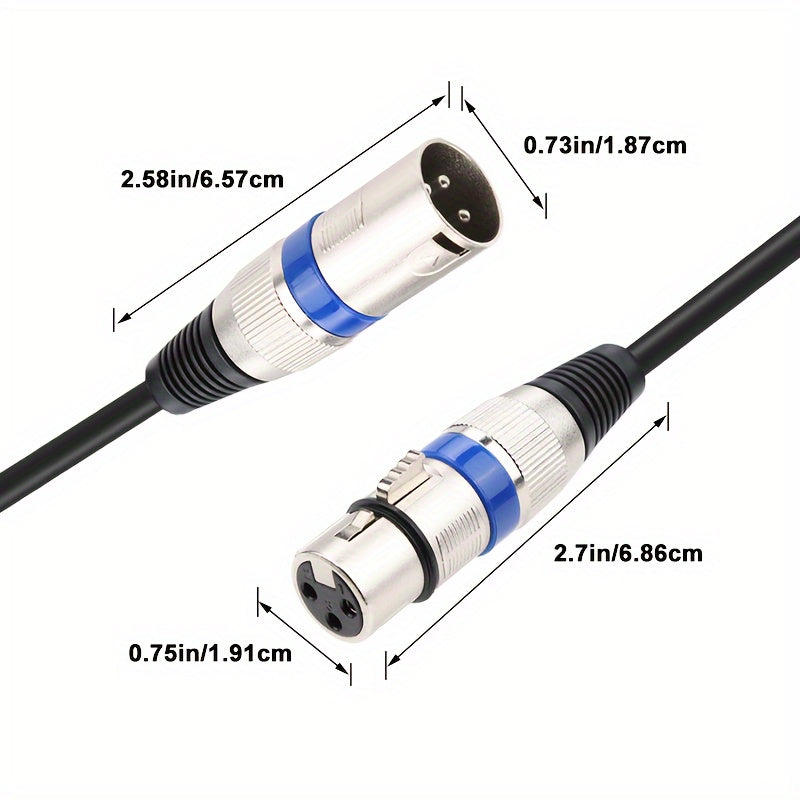 Cable de micrófono XLR macho a hembra de alta calidad I-ZCLIVE – Cable de audio balanceado de 3 pines para KTV, sistemas de sonido, preamplificadores y estaciones de radio, diseño plano duradero con conectores metálicos