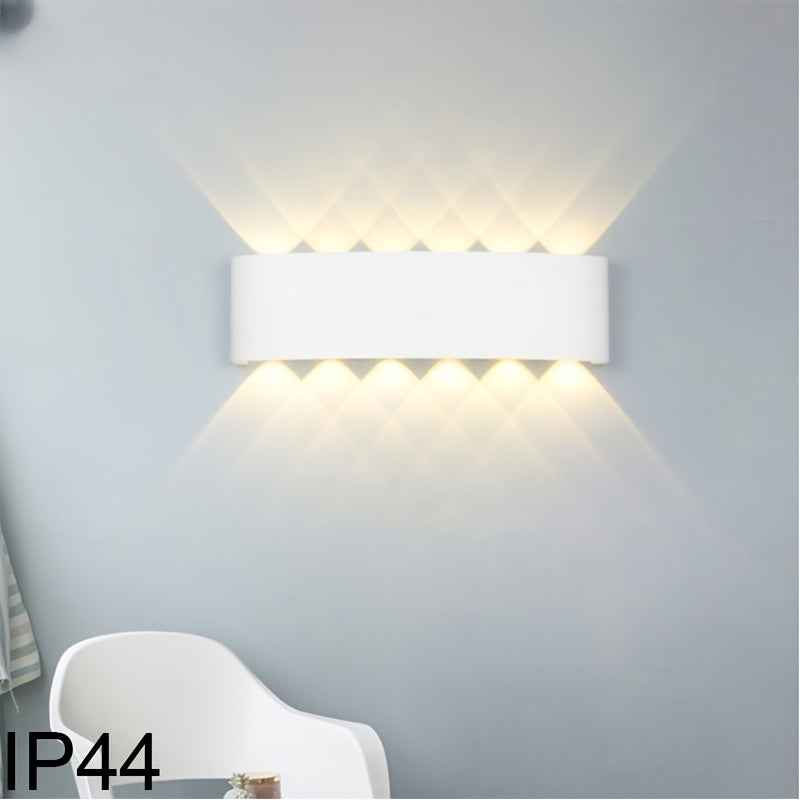 1 lámpara de pared exterior creativa para patio, villa, hotel, pasillo o balcón, iluminación interior y exterior con luz hacia arriba y abajo