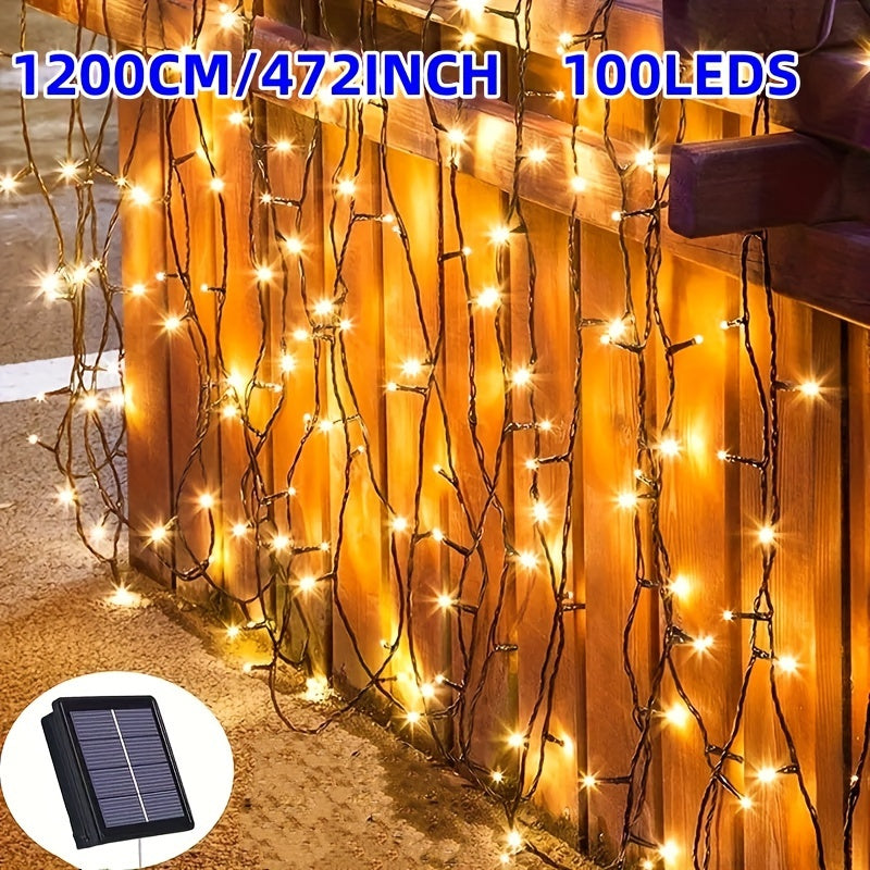 Luces de Cadena Solar Estrella 12m 100 Luces
