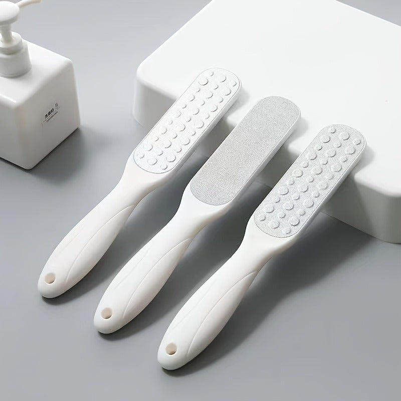 1 pieza, eliminador de pies lisos de doble cara y exfoliador de luz muerta beige, sin fragancia, sin batería, diseño manual no eléctrico con mango ergonómico para uso doméstico, exfoliación de pies, eliminador, agarre texturizado, manipulación segura, ru