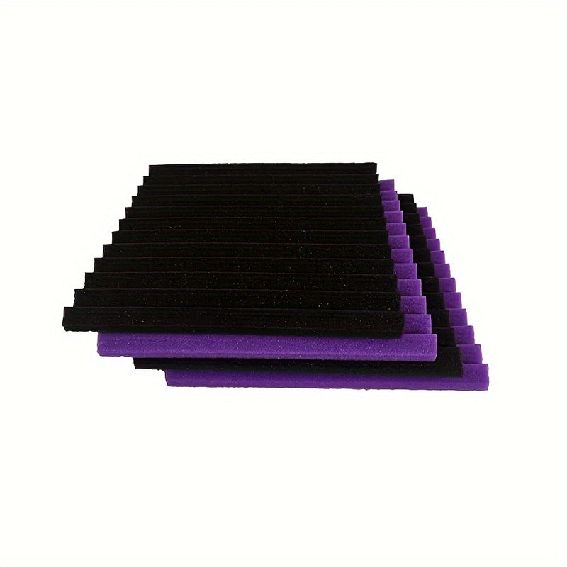 SMOLL ACOUSTIC 100-Unidades 5.08cm x 30.48cm x 2.54cm Paneles de espuma acústica autoadhesivos, material de reducción de ruido y amortiguación de sonido para estudio de grabación y teatro en casa, baldosas de espuma negra