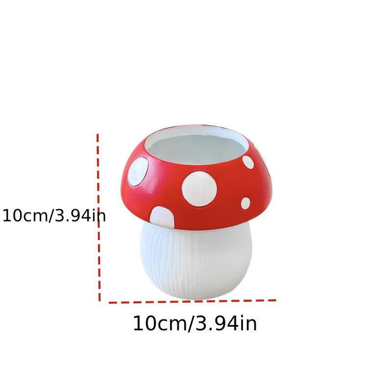 Porta brochas de maquillaje con diseño de hongos, 1 o 2 piezas, organizador con montaje por tensión de poliéster para brochas y accesorios, acabado pulido, almacenamiento independiente, no requiere electricidad, para tocador