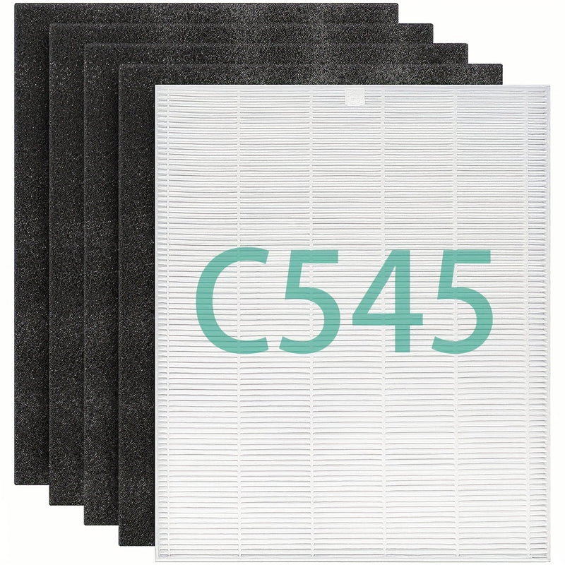 5pcs// C545 H13 Filtro de Repuesto True HEPA S Compatible con el Purificador de Aire Winix C545, Reemplaza el Filtro Winix S// Filtro de Repuesto 115115 A para Winix PlasmaWave 5300, 6300, C535, 5300-2, 6300-2, P300, AM90, 9000, 5000, 5000B, C909 9800 Pu