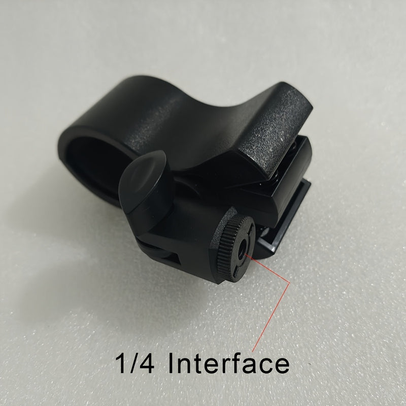 Abrazadera de Micró!fono Versátil con Adaptador - Soporte Manual Resistente y Flexible para Micrófonos de 3-6cm, Instalación Fácil, Negro