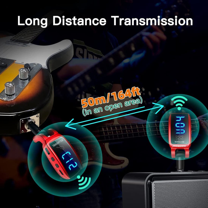 Sistema Inalámbrico De Guitarra, Transmisor Y Receptor UHF Inalámbrico Para Guitarra Eléctrica Y Bajo