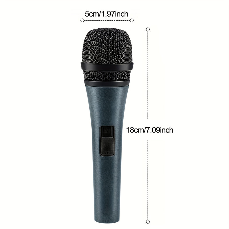 2-Pack Micrófonos Dinámicos Inalámbricos Portátiles, Diámetro Pequeño de Metal con Soporte y Clip, Conector XLR, Sin Cargar, para Karaoke y Canto - Cable No Incluido