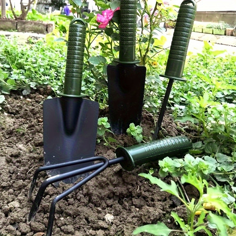 Juego de 4 piezas de herramientas de cuidado de jardín, herramientas de jardinería multifuncionales para plantar y plantas en macetas, kit esencial para entusiastas de jardinería.