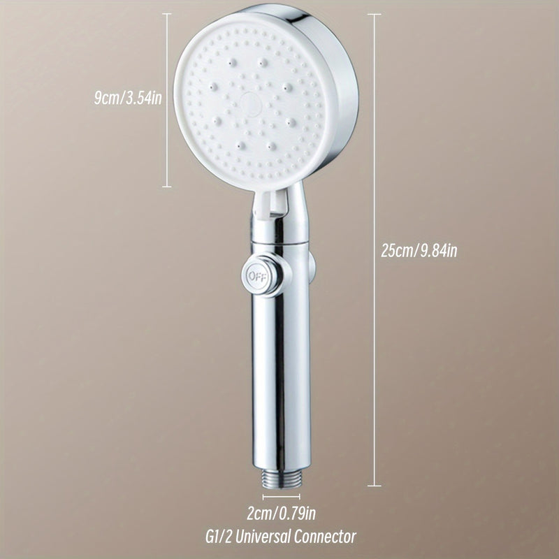 Nuevo Llave de Parada de Agua Plateada de Cinco Velocidades: Cabezal de Ducha con Filtro Presurizado, Calentador de Agua de Ducha, Agua Purificada para el Hogar, Set de Belleza de Descloración, Estilo Clásico