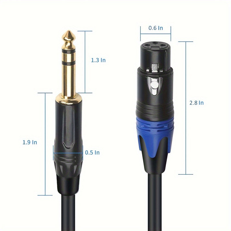 Cable XLR hembra de 3 pines a jack estéreo TRS de 6.35 mm de 1/4 de pulgada, adaptador para micrófono de condensador de altavoz, mezclador de guitarra AMP Eid Al-Adha Mubarak