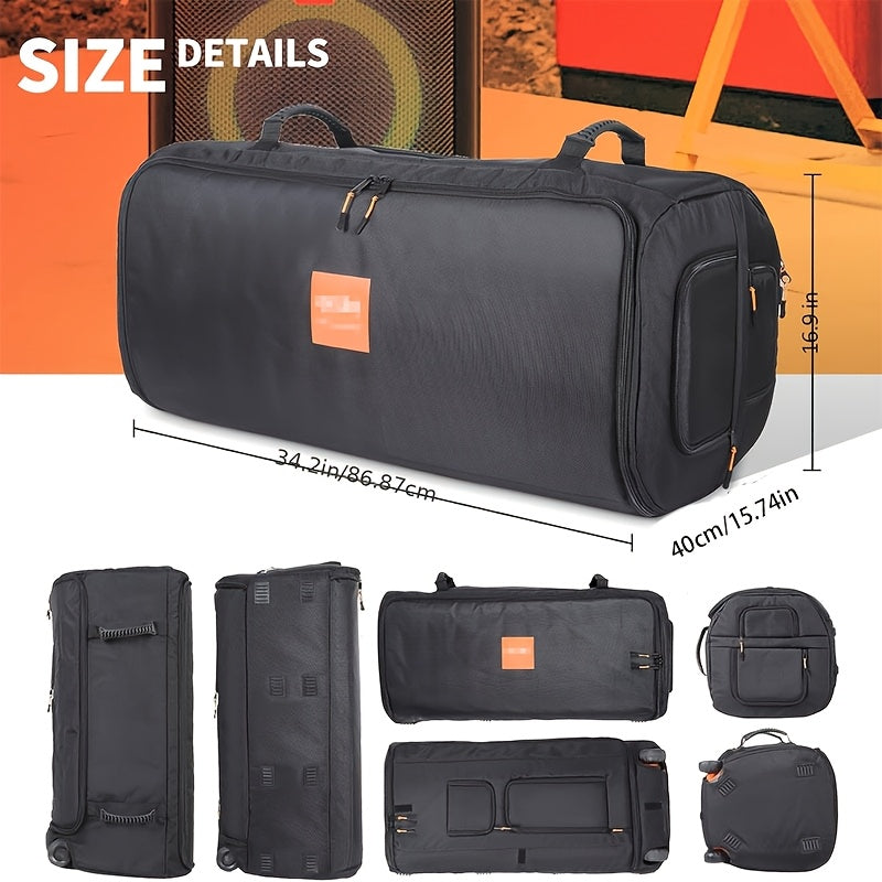 Bolsa de reemplazo para PartyBox 710, bolso y mochila portátil de tela resistente con asas ergonómicas y correas acolchadas, bolsillos de malla para viajes, exteriores y fiestas (negro/naranja), bolsa de viaje plegable, accesorio de audio elegante