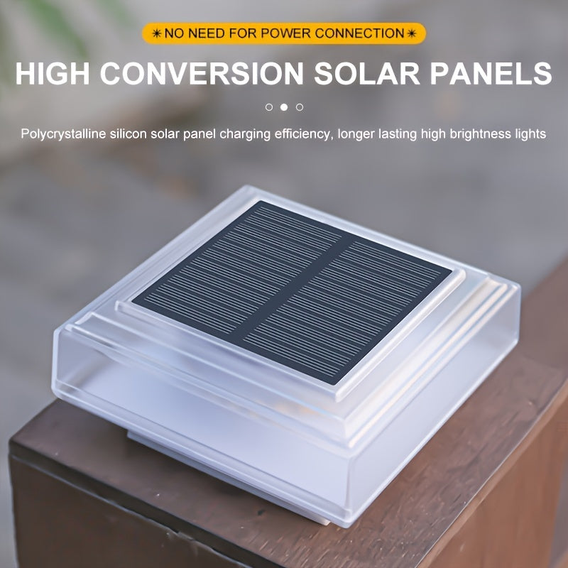 (1pc/Caja) Luz de columna solar IP44 para exterior Luz de jardín Luz de villa de barandilla de cerca Luz de columna nueva