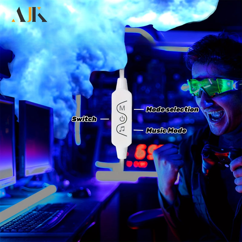 AJK 32FT Nube de luz en la nube, luz LED de nube de trueno 3D, luz de nube de colores de atmósfera nocturna, luz de nube creativa DIY para sala de juegos, garaje, club, luz de fiesta dj, hoteles, cafeterías