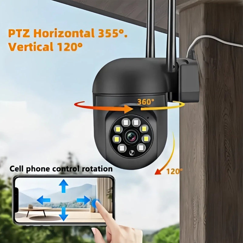 2 unidades de cámaras de seguridad inalámbricas WiFi de 1080P HD con visión panorámica de 360°, seguimiento automático, charla bidireccional, visión nocturna de color, alertas de detección de movimiento para cuidado de bebés/mascotas/personas mayores, vi