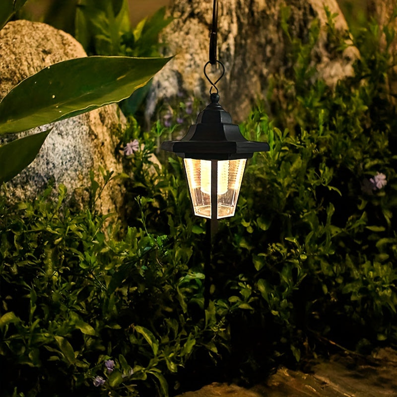 2 piezas Luces Solares Colgantes, Lanterna Solares Hexagonal para Exterior, Luces Solares de Paisaje para Jardín, Patio, Camino, Driveway para Decoración Exterior