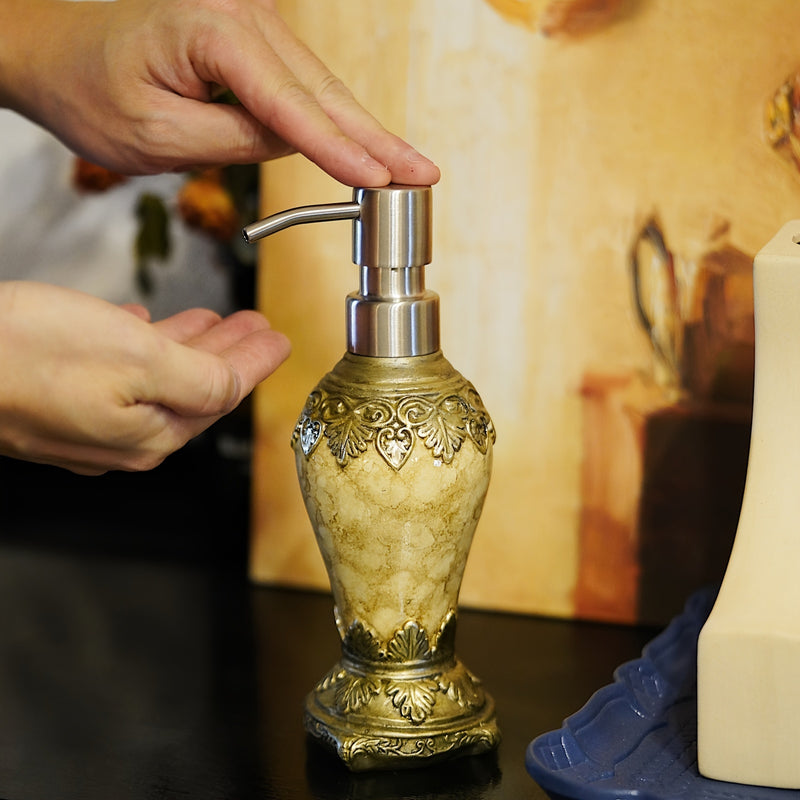 Dispensador de Jabón Recargable con Diseño Vintage para Cocina y Baño, Botella Decorativa para Líquidos del Hogar