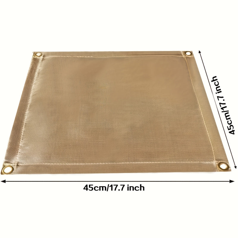 1pc FlameGuard Plus - Alfombrilla de fibra de vidrio aislada, reutilizable y portátil - Resistente al fuego, anti-escaldadura, resistente al calor y duradera para parrillas, pícnic al aire libre y protección de patio de cubierta