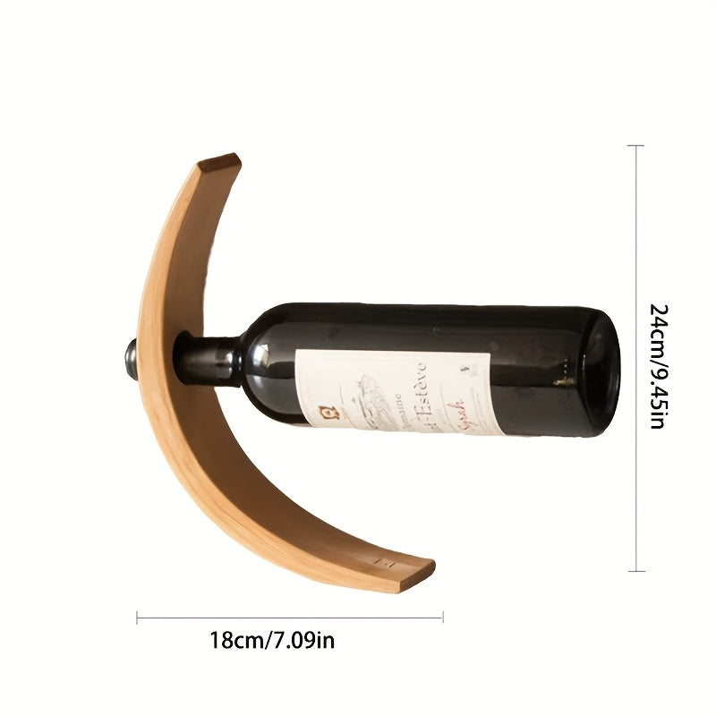 Soporte de vino de bambú moderno - Soporte vertical para botellas que ahorra espacio para decoración del hogar, soporte de exhibición elegante y duradero para cocina, comedor o bar, organizador de cocina, diseño minimalista, acabado natural.