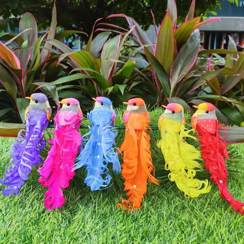 Un Juego de 12 Plumas Artificiales para Aves como Adornos Decorativos para el Jardín y Paisaje