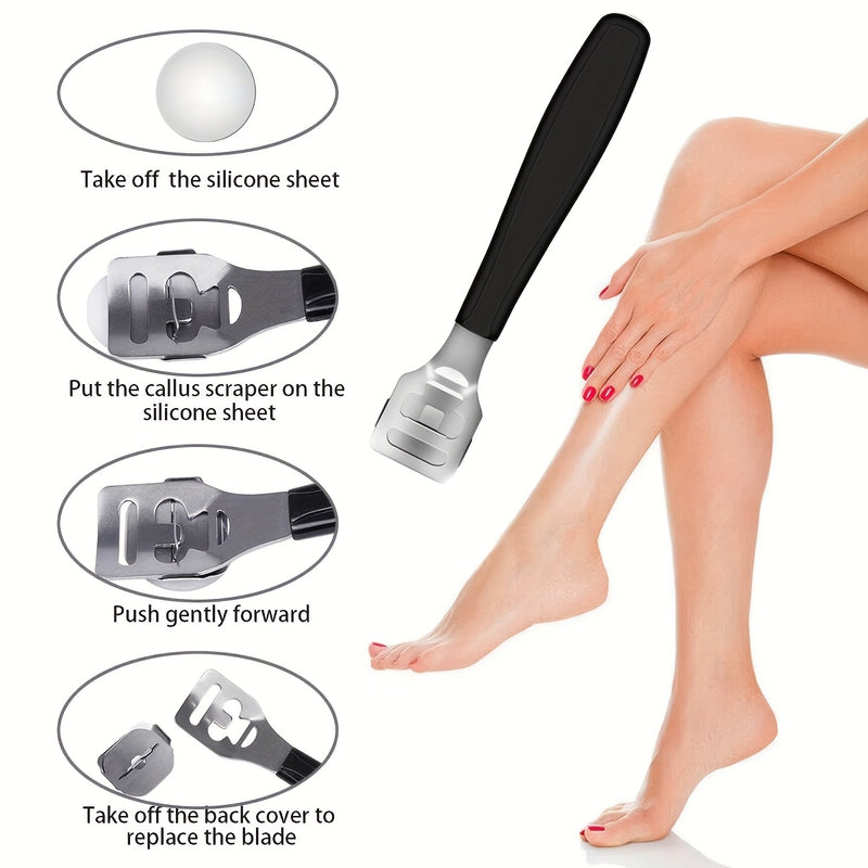 Juego Profesional de Pedicura 8 en 1, Kit para Cuidado de Pies con Acero Inoxidable, Eliminador de Callosidades y Espuma Beige